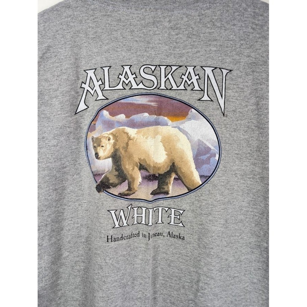 Alaskan White Beer T Shirt Men's Size Large Juneau Alaska Brewing Company Travel